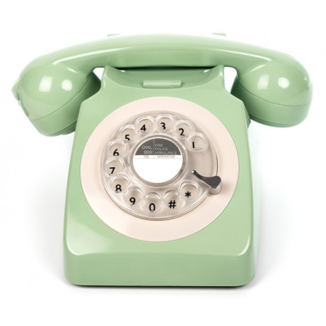 Teléfono giratorio vintage color verde menta
