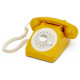 Teléfono giratorio vintage color amarillo