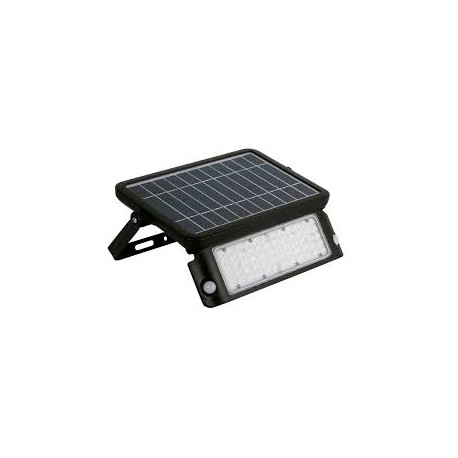 Proyector LED solar con sensor crepuscular y de movimiento de color negro 10W 6000K